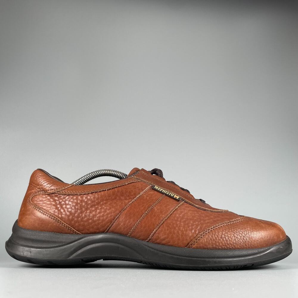 MEPHISTO Runoff Men's 10.5 Brown Leather Sneakers Comfort Lace Up Walking Shoes - Picture 6 of 9